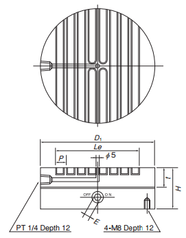 喷流穴圆形电磁吸盘 喷流穴圆形电磁吸盘